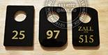 Номерки для гардероба №52. Черный акрил с золотой прокраской.