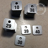 Номерок для ключей №37. Квадратный номерок под серебро, 20х20 мм.