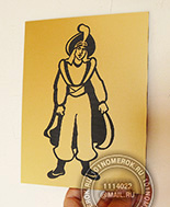 Табличка для мужского туалета в ресторан №51. Таблички из композита под матовое золото 15х20 см.