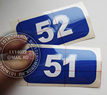 Наклейки с номером для шкафчиков в раздевалку №10. Материал - синяя и белая пленка ORACAL. Размеры наклеек могут быть различны. На страничке есть ссылка на типовые размеры наклеек.