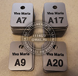 Номерки для ключей металлик №27. Размер номерка 30х40 мм. Толщина акрила металлик 3 мм.